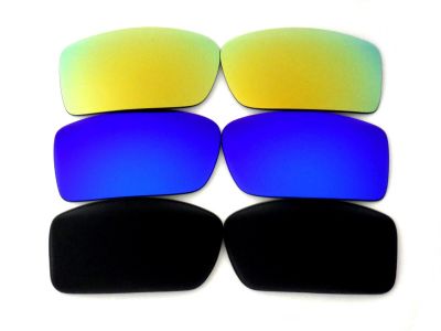 Galaxy Replacement Lenses For Oakley Gascan Black & Blue & Gold Color Polarized, 3 Pairs